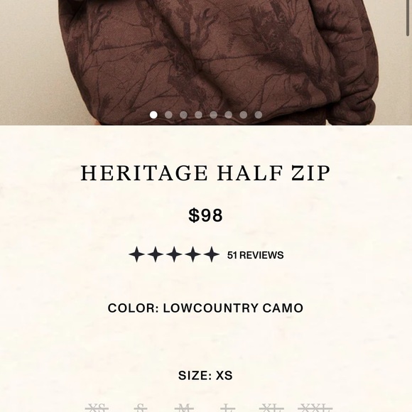 LOWCOUNTRY CAMO dairy boy sweat set half zip and pants size XS SOLDOUT - Picture 5 of 6